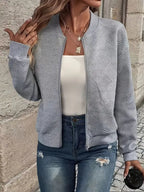 Women’s Textured Zip-Up Cardigan