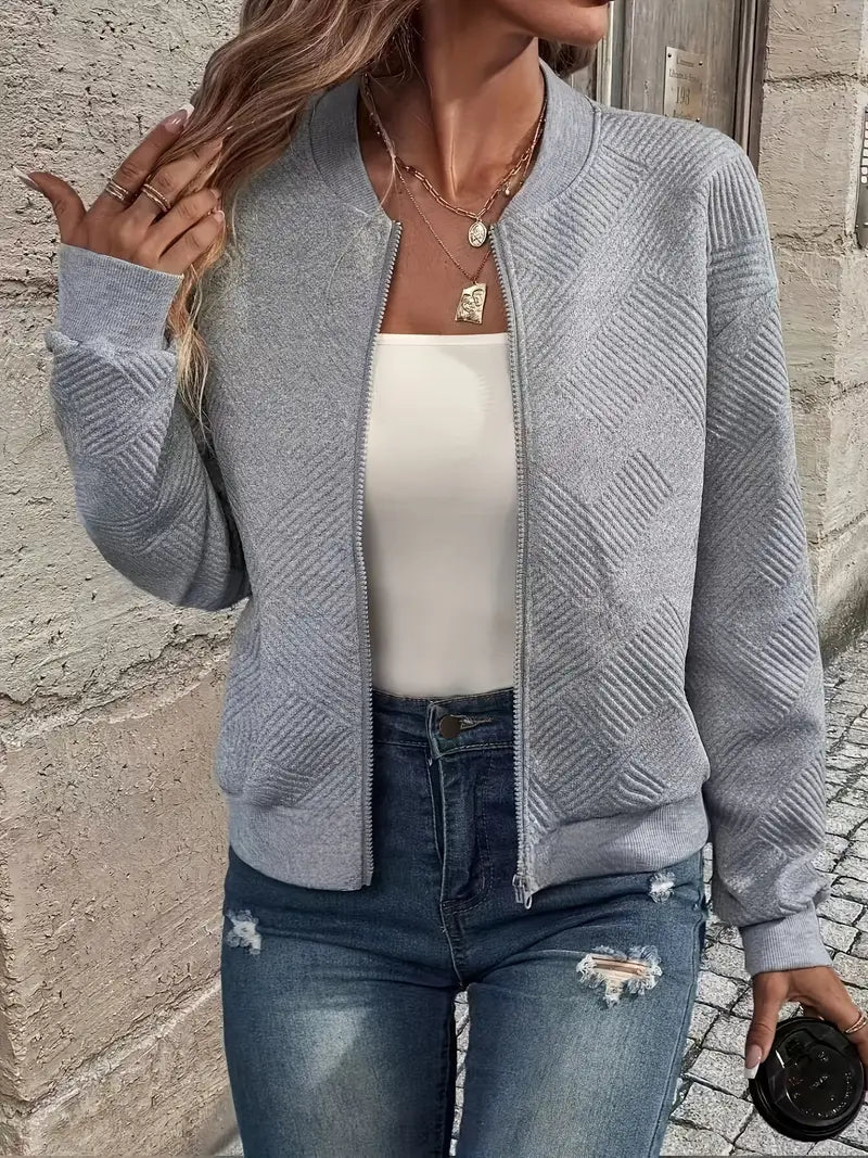 Women’s Textured Zip-Up Cardigan