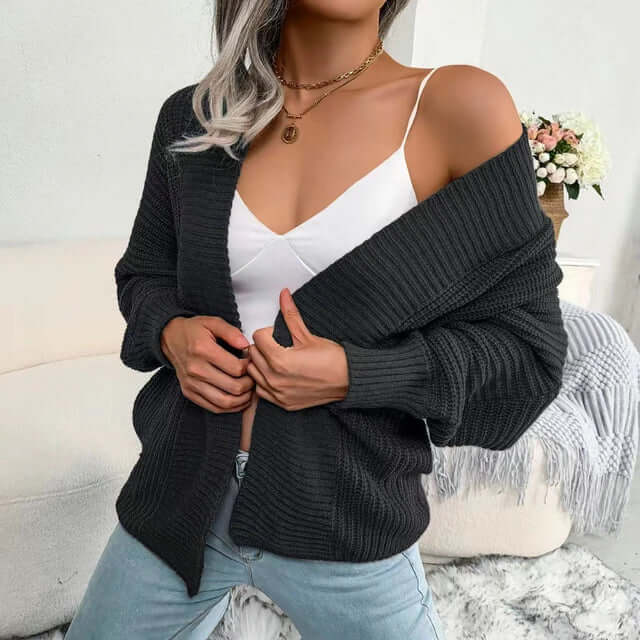 Women’s Relaxed Open-Front Knit Cardigan