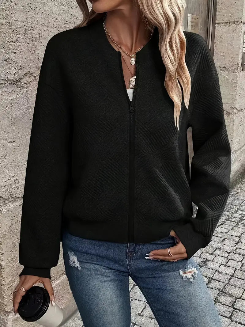 Women’s Textured Zip-Up Cardigan