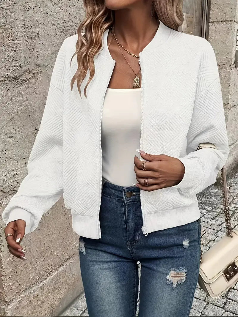 Women’s Textured Zip-Up Cardigan