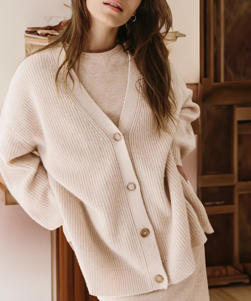 Women’s Cozy Ribbed Oversized Cardigan