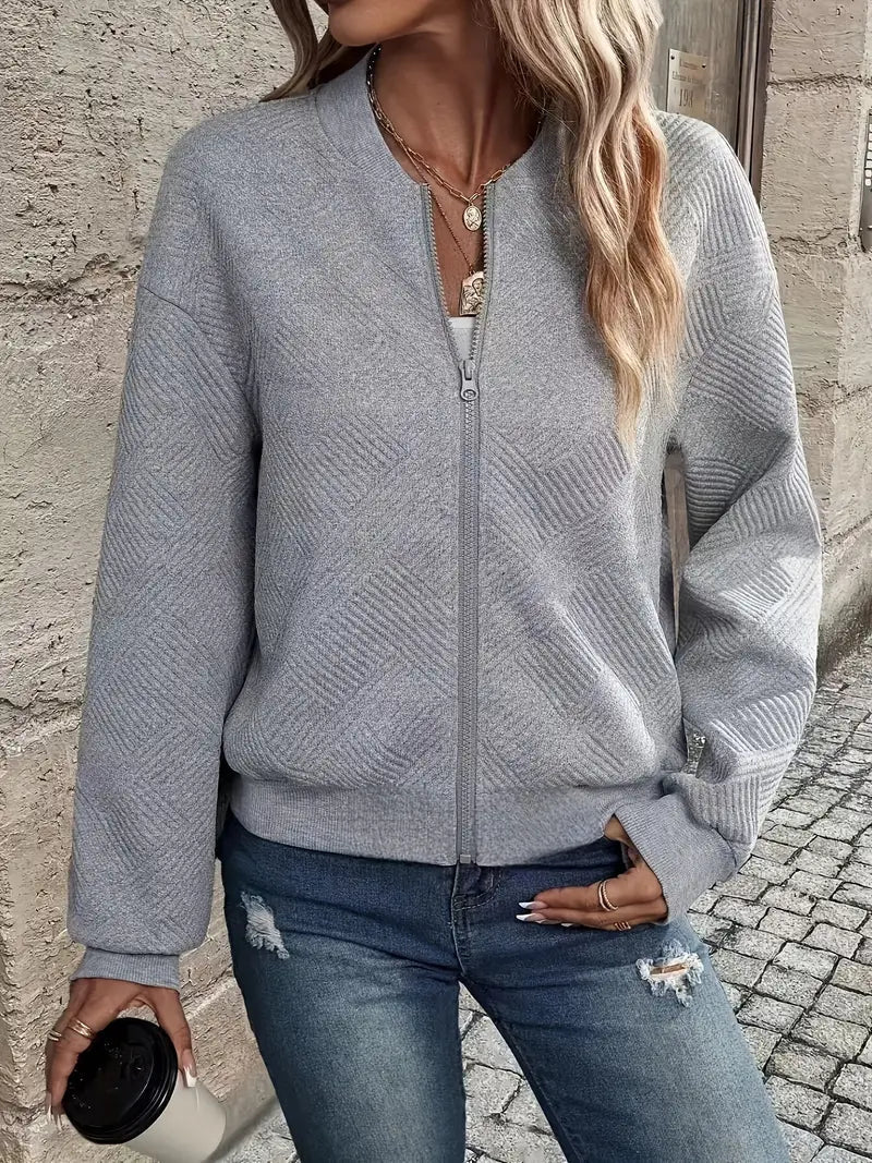 Women’s Textured Zip-Up Cardigan